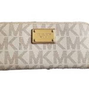 Michael Kors Monogrammed Pattern Gold-Tone Plate Women's Wristlet